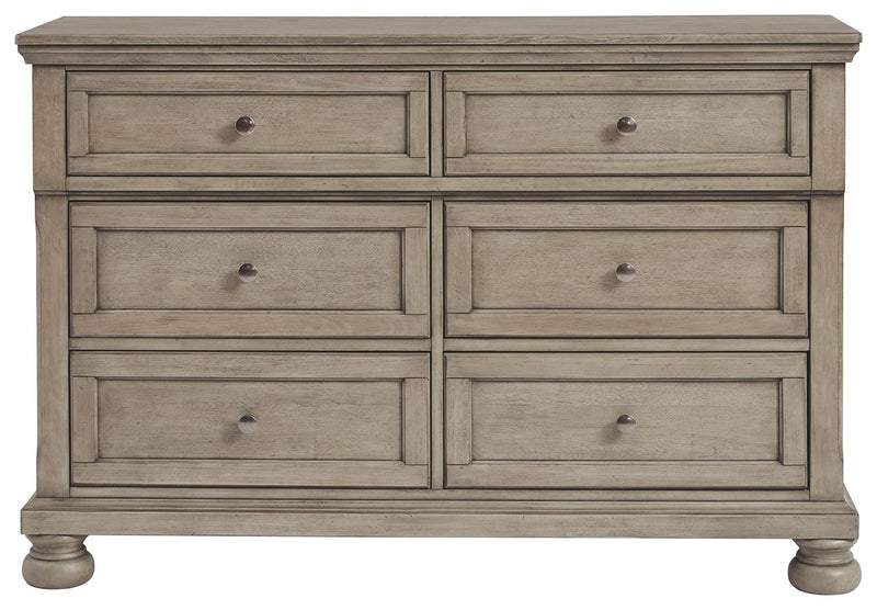 Lettner - Light Gray - Dresser - 6-drawers