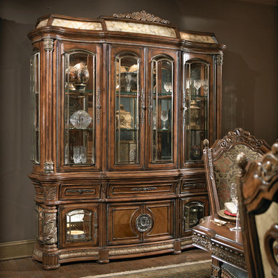 Villa Valencia - China Buffet with Lighted Top - Classic Chestnut.