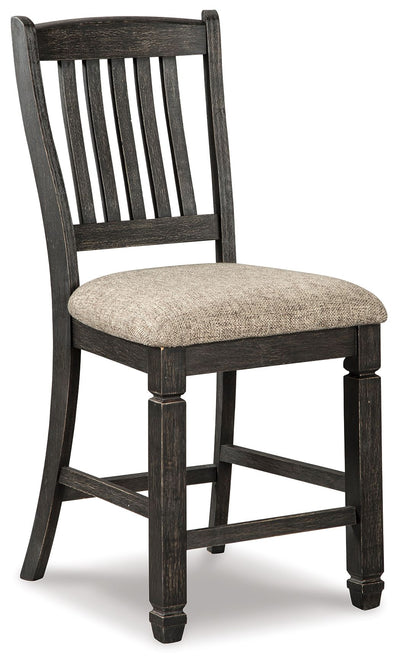 Tyler - Black / Grayish Brown - Upholstered Barstool (Set of 2).