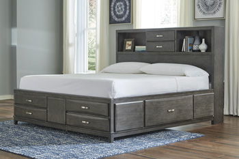 Caitbrook - Gray - Queen Storage Headboard.