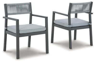 Eden Town - Gray / Light Gray - Arm Chair With Cushion (Set of 2).