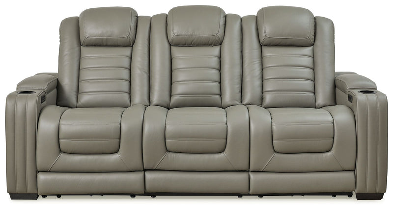 Backtrack - Gray - Pwr Rec Sofa With Adj Headrest.