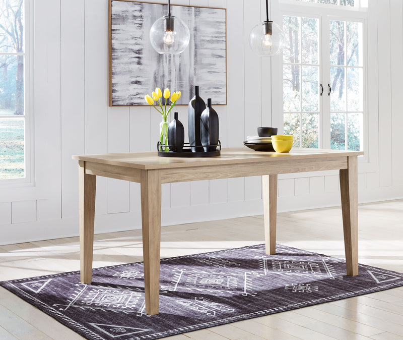 Gleanville - Light Brown - Rectangular Dining Room Table.