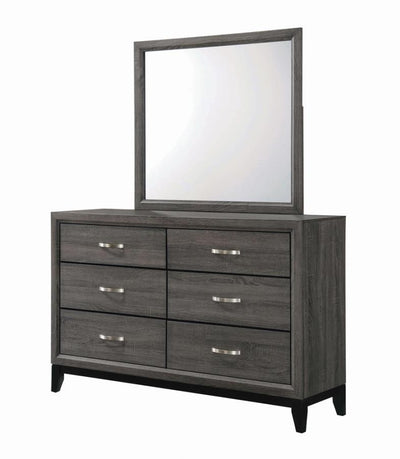 Watson - 6-Drawer Dresser - Grey Oak and Black.