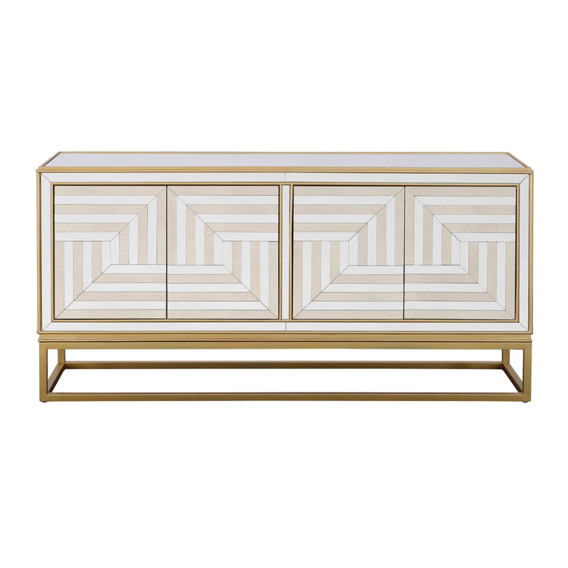 Fostoria - Four Door Credenza - Gold & Mirror.