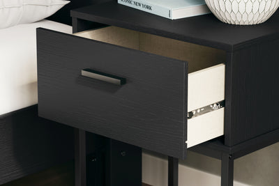 Socalle - Black - One Drawer Night Stand