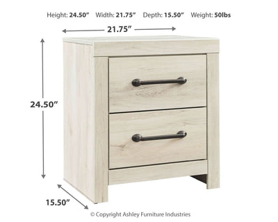 Cambeck - Whitewash - Two Drawer Night Stand.