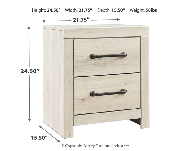 Cambeck - Whitewash - Two Drawer Night Stand.