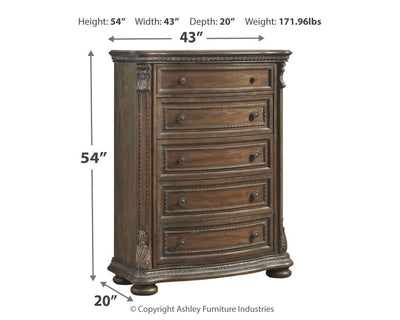 Charmond - Brown - Five Drawer Chest.