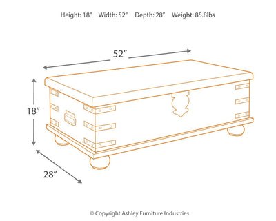 Carynhurst - White Wash Gray - Lift Top Cocktail Table.