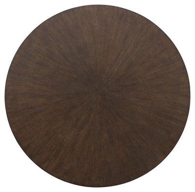 Brazburn - Dark Brown / Gold Finish - Round Cocktail Table.