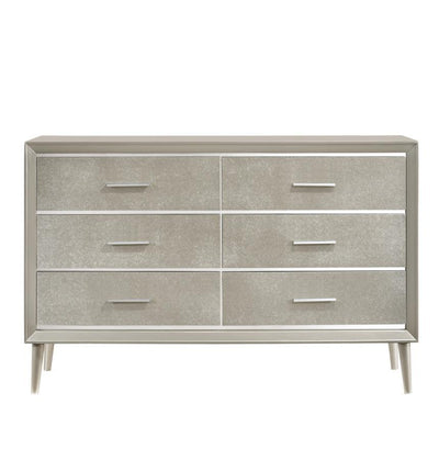 Ramon - 6-Drawer Dresser - Metallic Sterling.