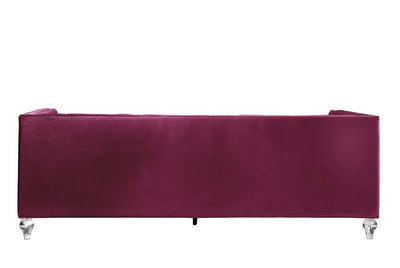 Heibero - Sofa - Burgundy Velvet - Grand Furniture GA