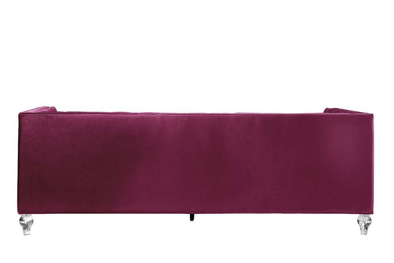 Heibero - Sofa - Burgundy Velvet - Grand Furniture GA