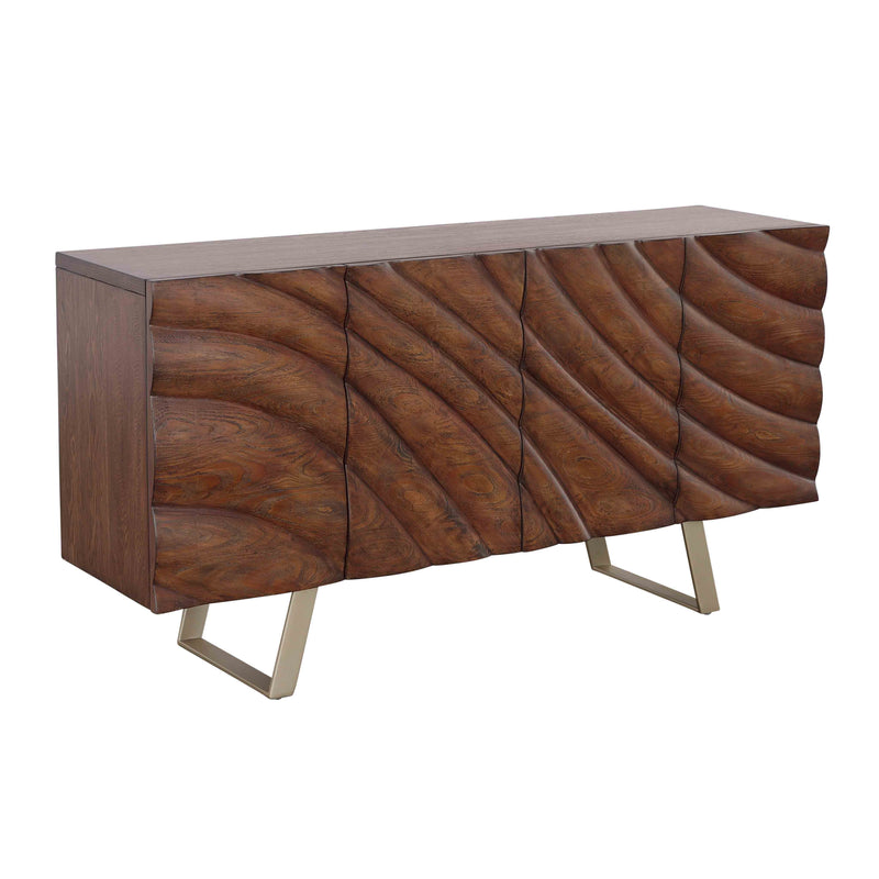 Mojave - Four Door Credenza - Brown & Champagne