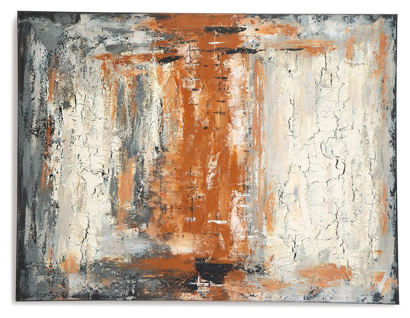 Carmely - Gray / White/orange - Wall Art.