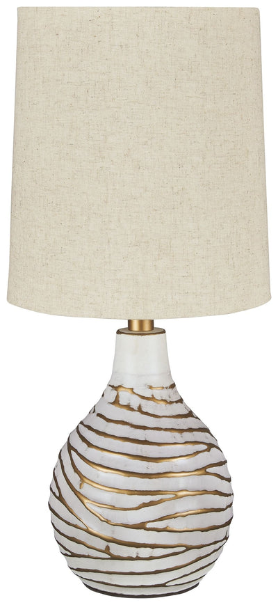 Aleela - White / Gold Finish - Metal Table Lamp.