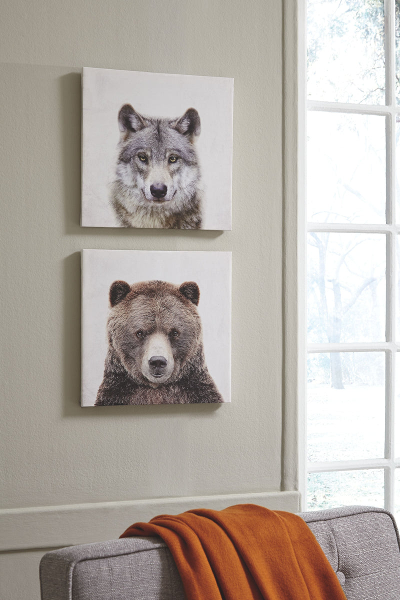 Albert - Gray / Brown - Wall Art Set (Set of 2).