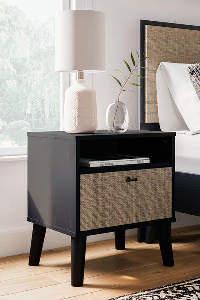 Charlang - Black / Gray - One Drawer Night Stand.