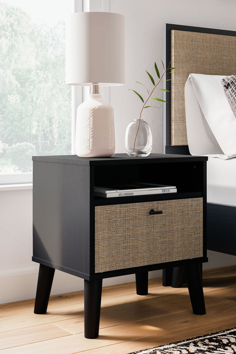 Charlang - Black / Gray - One Drawer Night Stand.