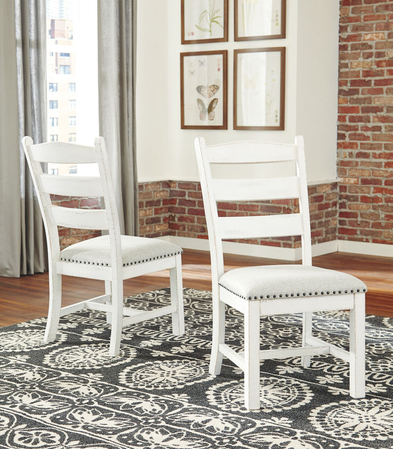 Valebeck - Beige / White - Dining Uph Side Chair (Set of 2).