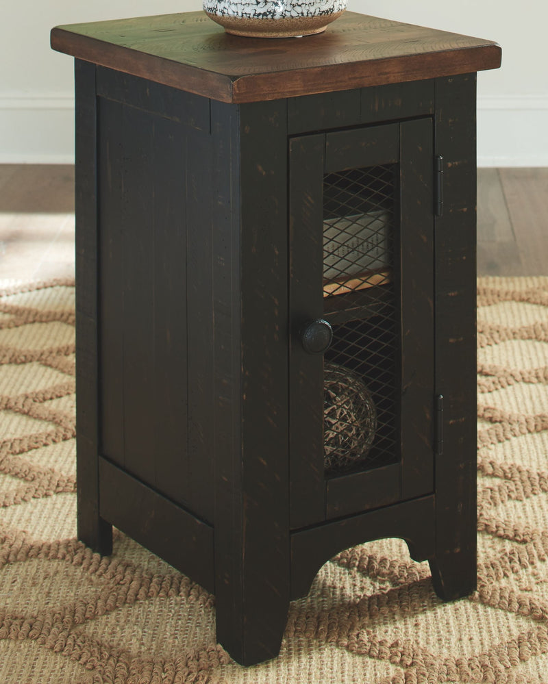 Valebeck - Black / Brown - Chair Side End Table.