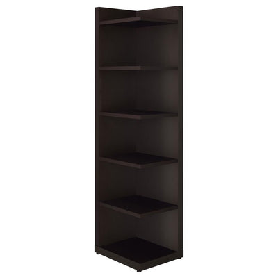 Pinckard - 6-Tier Corner Bookcase - Cappuccino.