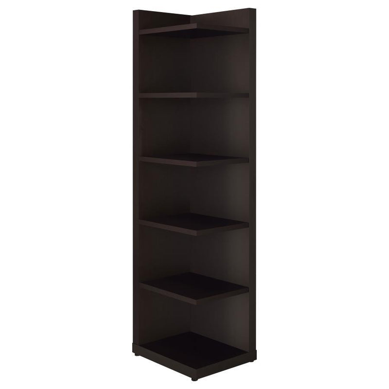 Pinckard - 6-Tier Corner Bookcase - Cappuccino.