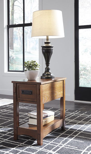 Breegin - Brown - Chair Side End Table - 1 Drawer.