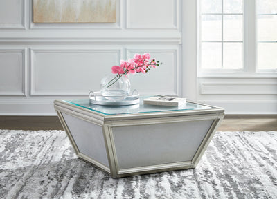 Traleena - Silver Finish - Square Cocktail Table.