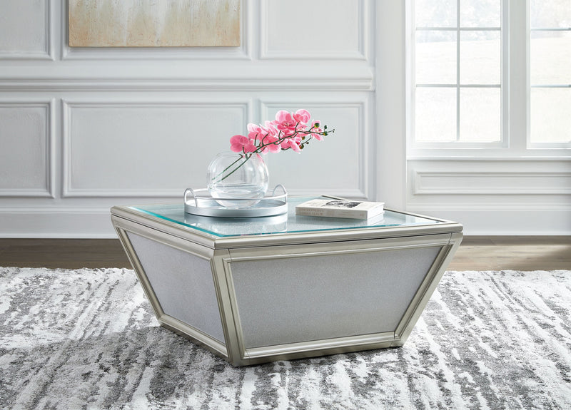 Traleena - Silver Finish - Square Cocktail Table.