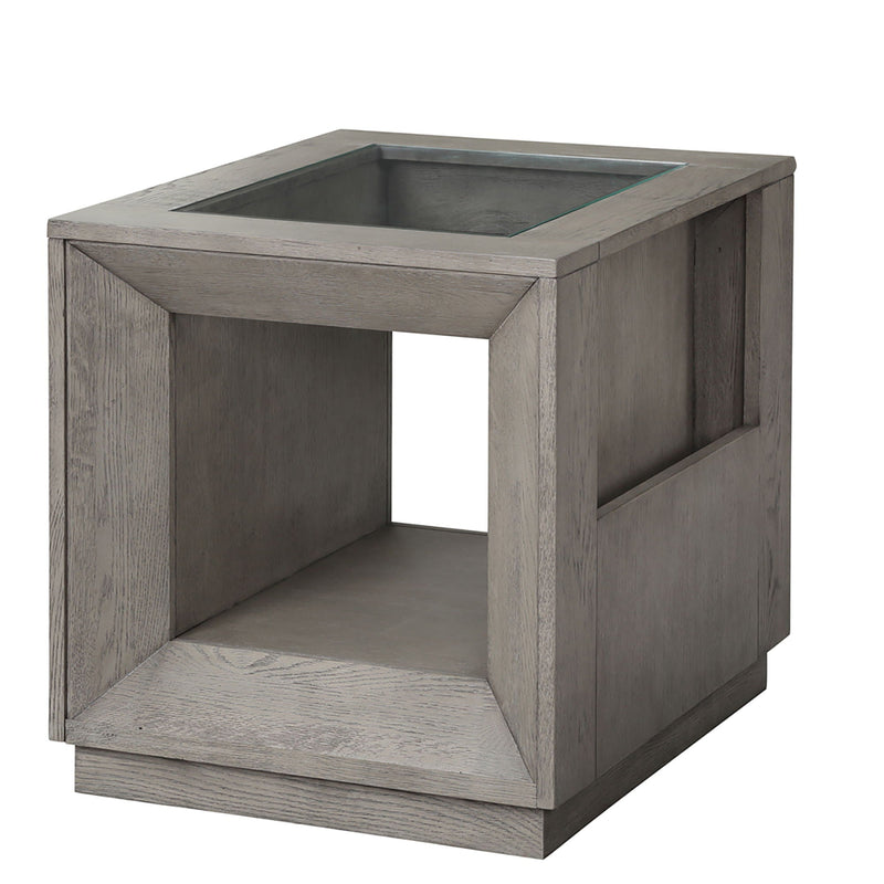 Pure Modern - End Table with Glass - Moonstone