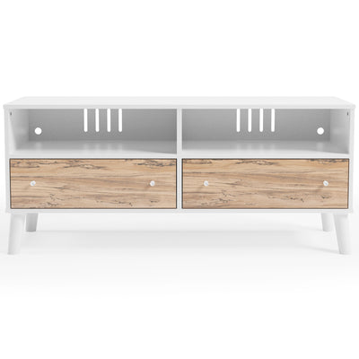 Piperton - White / Brown - Medium TV Stand