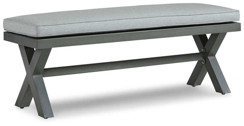 Elite Park - Gray - Bench With Cushion.