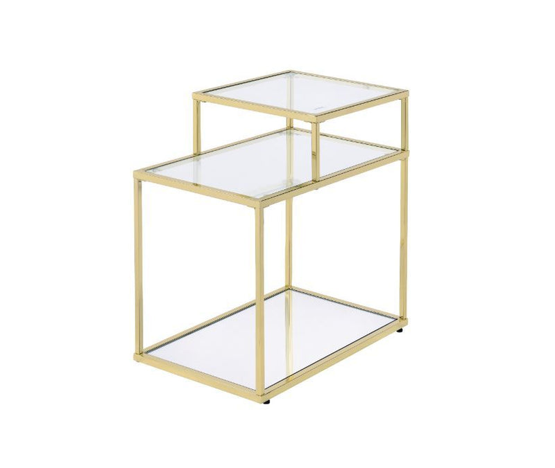 Uchenna - Accent Table - Clear Glass & Gold Finish - 23" - Grand Furniture GA