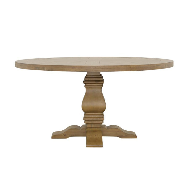 Florence - Round Pedestal Dining Table - Rustic Smoke.