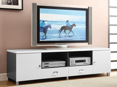 Burkett - 2-Drawer TV Console - White and Grey.