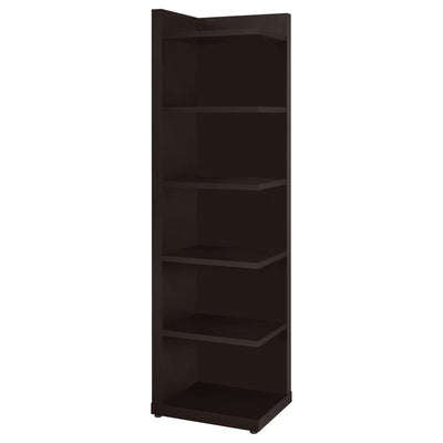 Pinckard - 6-Tier Corner Bookcase - Cappuccino.