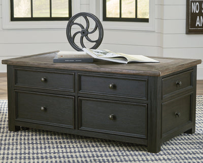 Tyler - Grayish Brown / Black - Lift Top Cocktail Table.