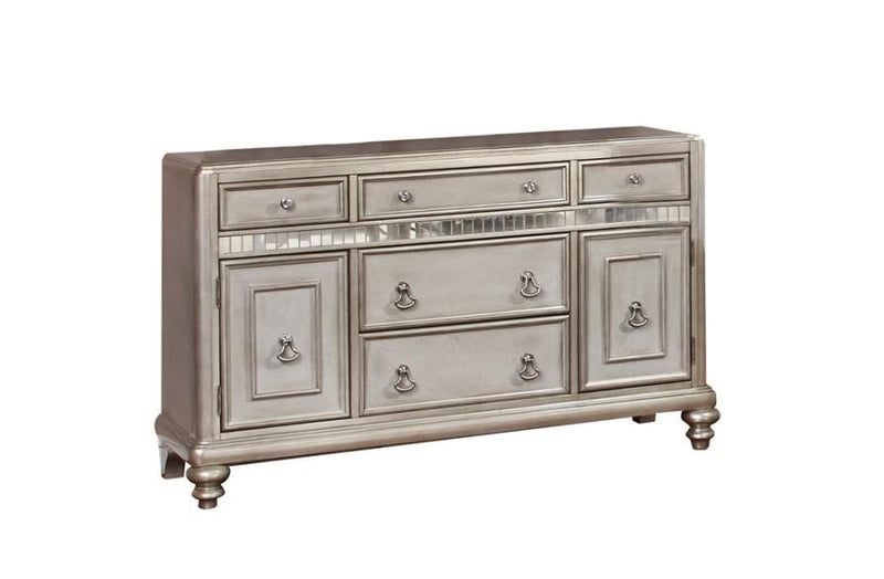 Bling Game - 5-Drawer Dining Server - Metallic Platinum - Servers - Grand Furniture GA