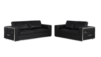 1130 - Top Grain Italian Leather Living Room Set.