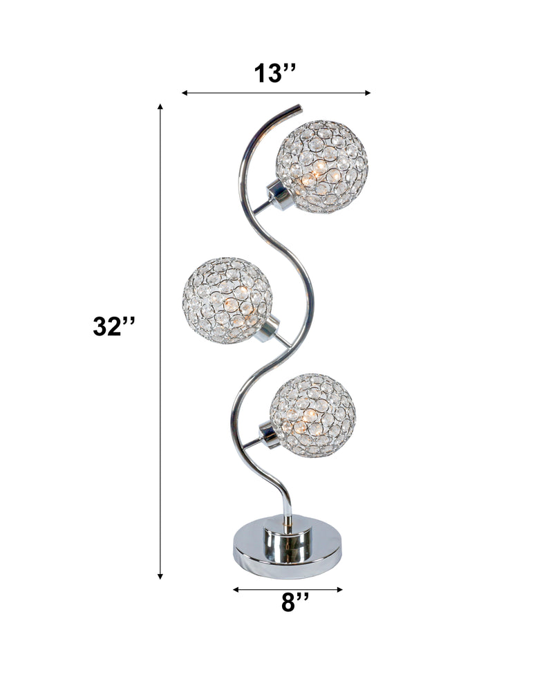 Crystal Globe - Table Lamp - Chrome - Grand Furniture GA