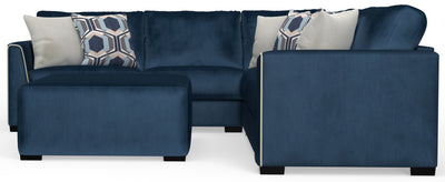 Jetson - 3 Piece Sectional With Comfort Coil Seat Cushions, 6 Included Accent Pillows & Cocktail Ottoman - Nile