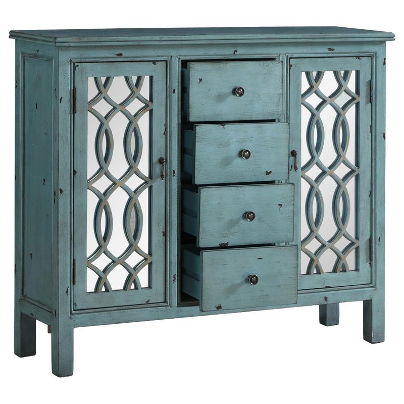 Rue - 4-Drawer Accent Cabinet - Antique Blue.