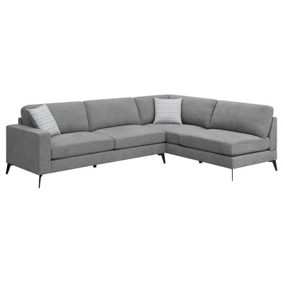 Clint - Upholstered Sectional With Loose Back Grey.