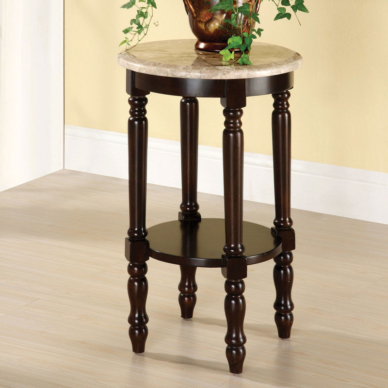 Santa Clarita - Round Stand - Dark Cherry / Ivory - Grand Furniture GA