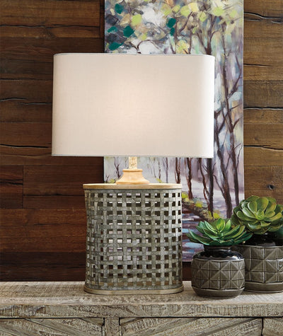 Deondra - Gray - Metal Table Lamp.