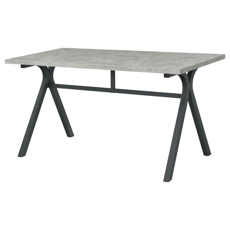 Tatum - Rectangular Writing Desk - Cement and Gunmetal.