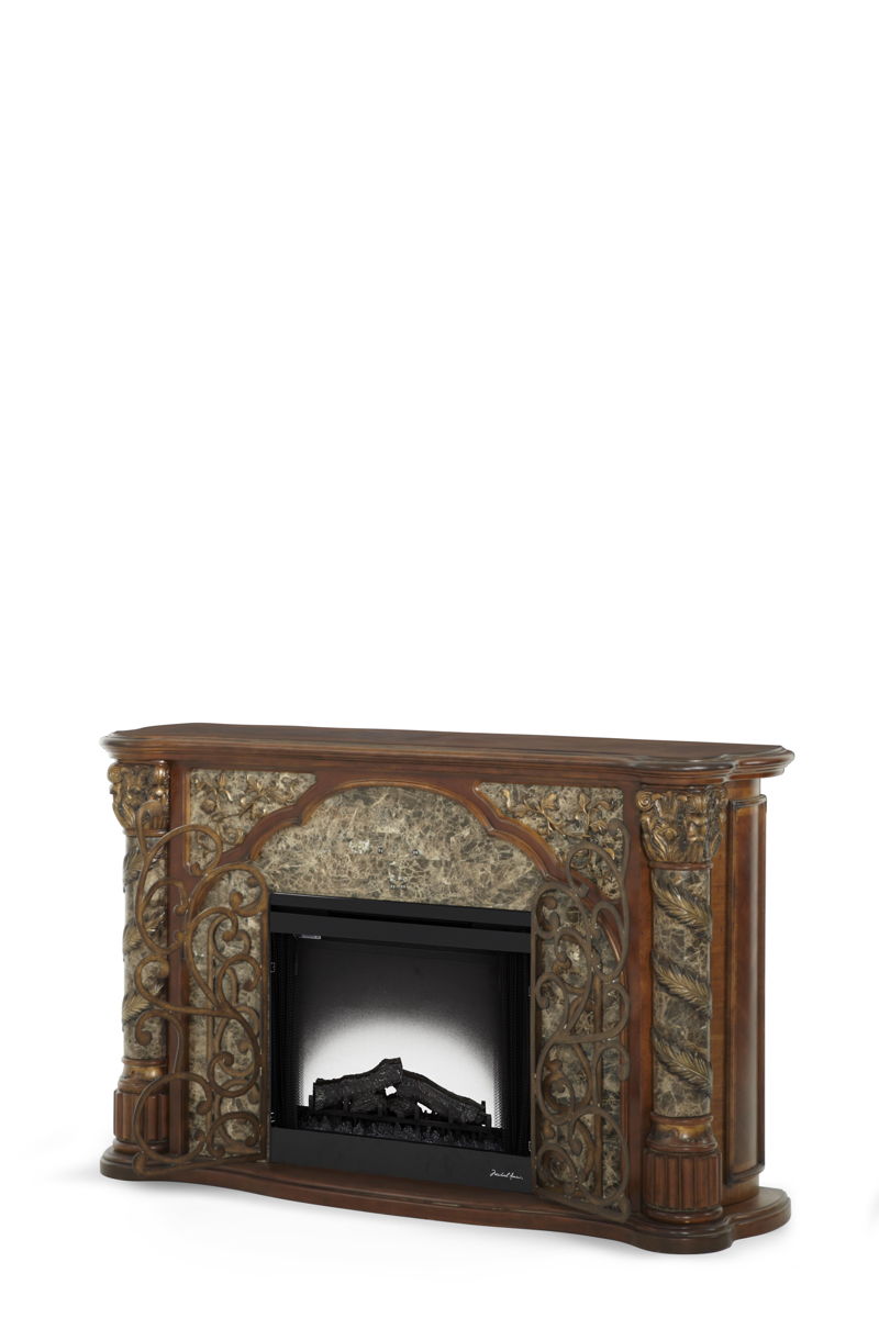 Villa Valencia - Fireplace with Electric Insert - Classic Chestnut.