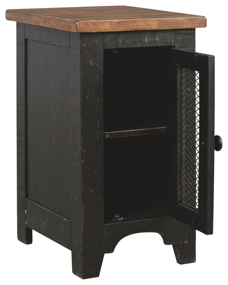 Valebeck - Black / Brown - Chair Side End Table.